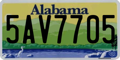 AL license plate 5AV7705