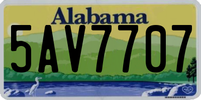 AL license plate 5AV7707