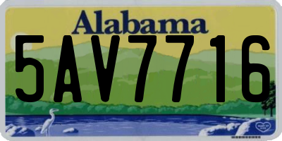 AL license plate 5AV7716