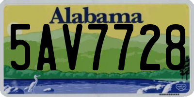 AL license plate 5AV7728