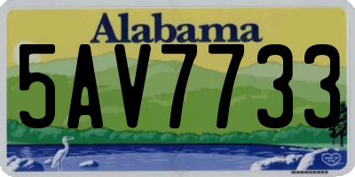 AL license plate 5AV7733