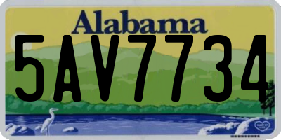 AL license plate 5AV7734