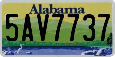 AL license plate 5AV7737