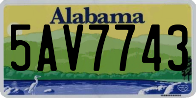 AL license plate 5AV7743