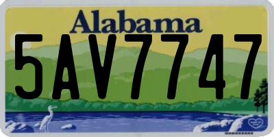 AL license plate 5AV7747