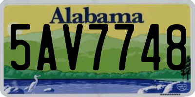 AL license plate 5AV7748