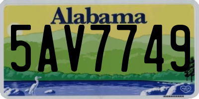 AL license plate 5AV7749