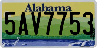 AL license plate 5AV7753