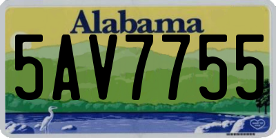 AL license plate 5AV7755