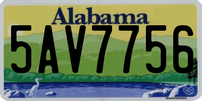 AL license plate 5AV7756