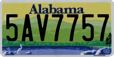 AL license plate 5AV7757
