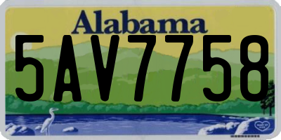 AL license plate 5AV7758