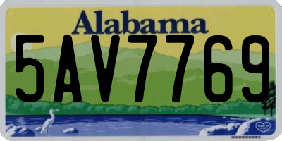 AL license plate 5AV7769