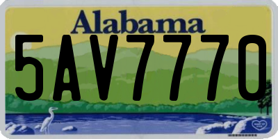 AL license plate 5AV7770