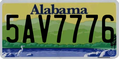 AL license plate 5AV7776