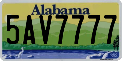 AL license plate 5AV7777
