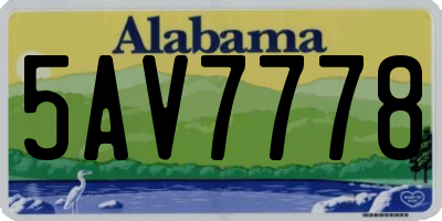 AL license plate 5AV7778