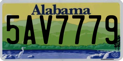 AL license plate 5AV7779