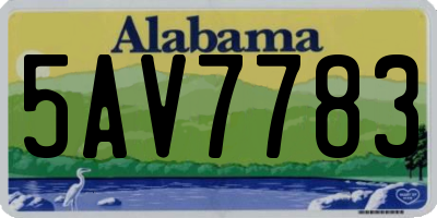 AL license plate 5AV7783