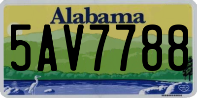 AL license plate 5AV7788