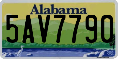 AL license plate 5AV7790