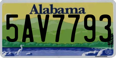AL license plate 5AV7793