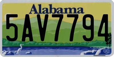 AL license plate 5AV7794