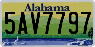 AL license plate 5AV7797