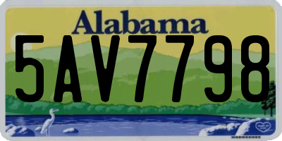 AL license plate 5AV7798