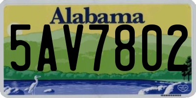 AL license plate 5AV7802