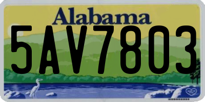 AL license plate 5AV7803
