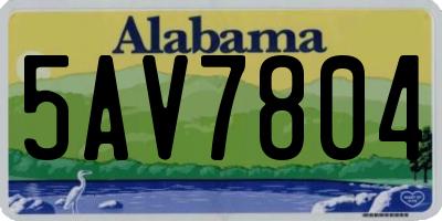 AL license plate 5AV7804