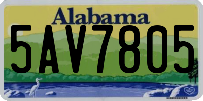 AL license plate 5AV7805