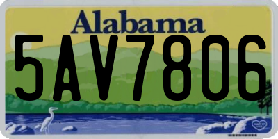 AL license plate 5AV7806