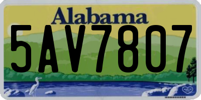AL license plate 5AV7807