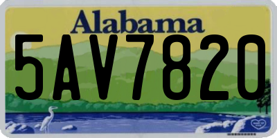 AL license plate 5AV7820