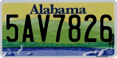 AL license plate 5AV7826
