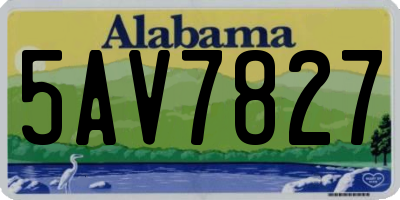 AL license plate 5AV7827