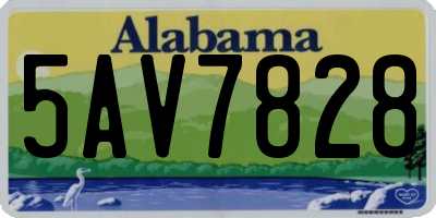 AL license plate 5AV7828