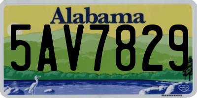 AL license plate 5AV7829