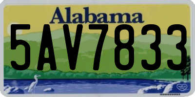 AL license plate 5AV7833