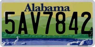 AL license plate 5AV7842