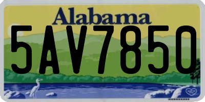 AL license plate 5AV7850