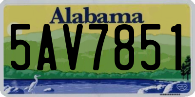 AL license plate 5AV7851