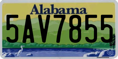 AL license plate 5AV7855