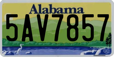 AL license plate 5AV7857