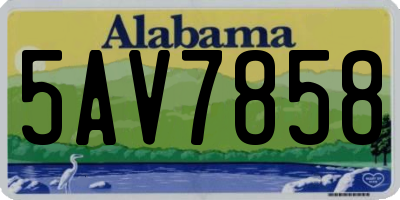 AL license plate 5AV7858
