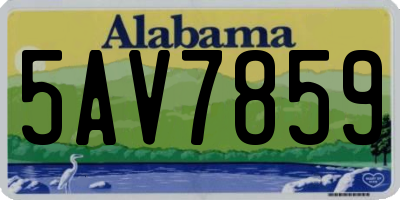 AL license plate 5AV7859