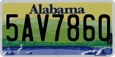 AL license plate 5AV7860