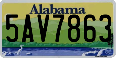 AL license plate 5AV7863